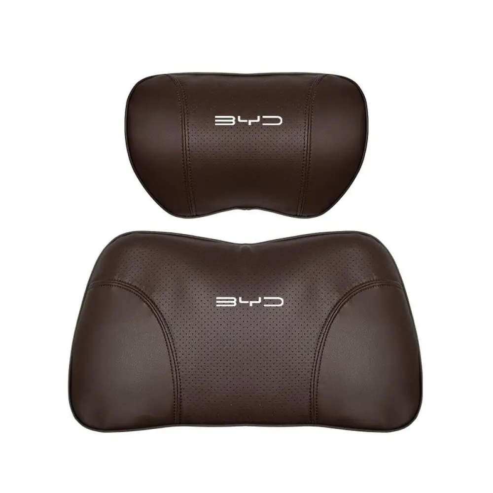 Suitable For Byd Car Nappa Memory Foam Seat Headrest Lumbar Pillow Brown