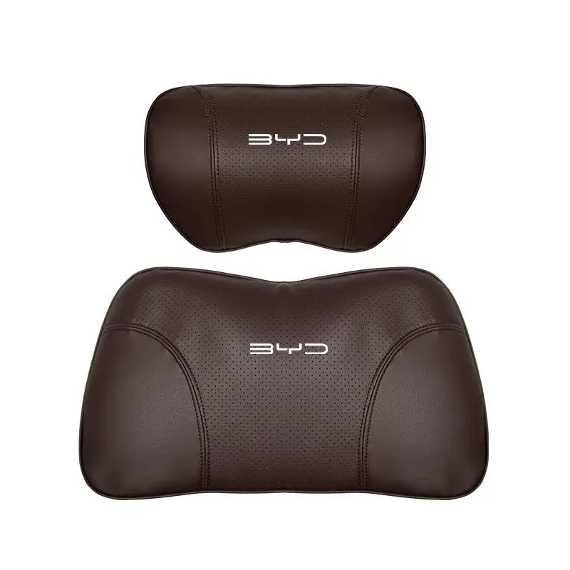 Suitable For Byd Car Nappa Memory Foam Seat Headrest Lumbar Pillow Brown