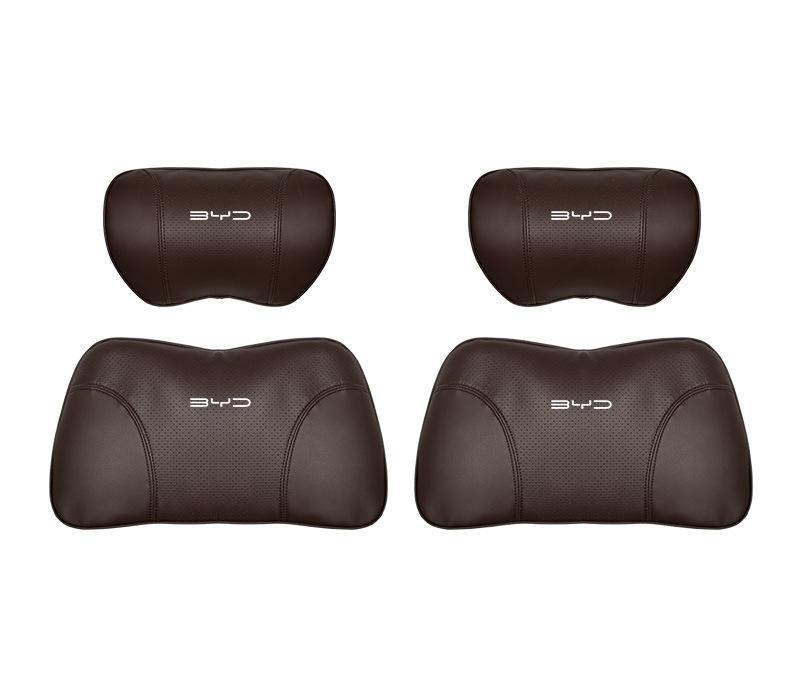 Suitable For Byd Car Nappa Memory Foam Seat Headrest Lumbar Pillow Brown