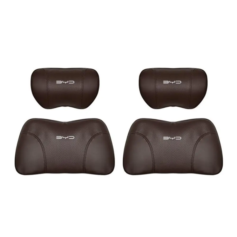 Suitable For Byd Car Nappa Memory Foam Seat Headrest Lumbar Pillow Brown