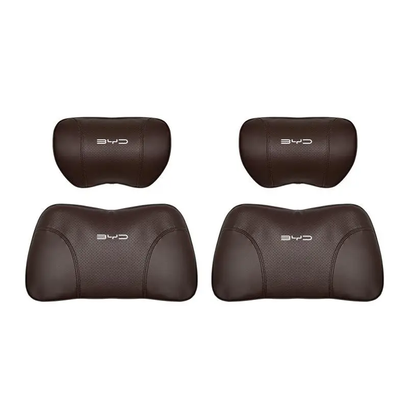 Suitable For Byd Car Nappa Memory Foam Seat Headrest Lumbar Pillow Brown