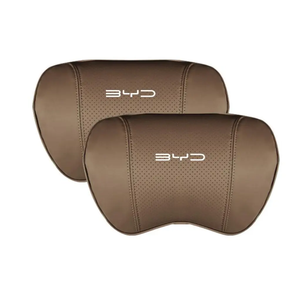 Suitable For Byd Car Nappa Memory Foam Seat Headrest Lumbar Pillow Coffee Color