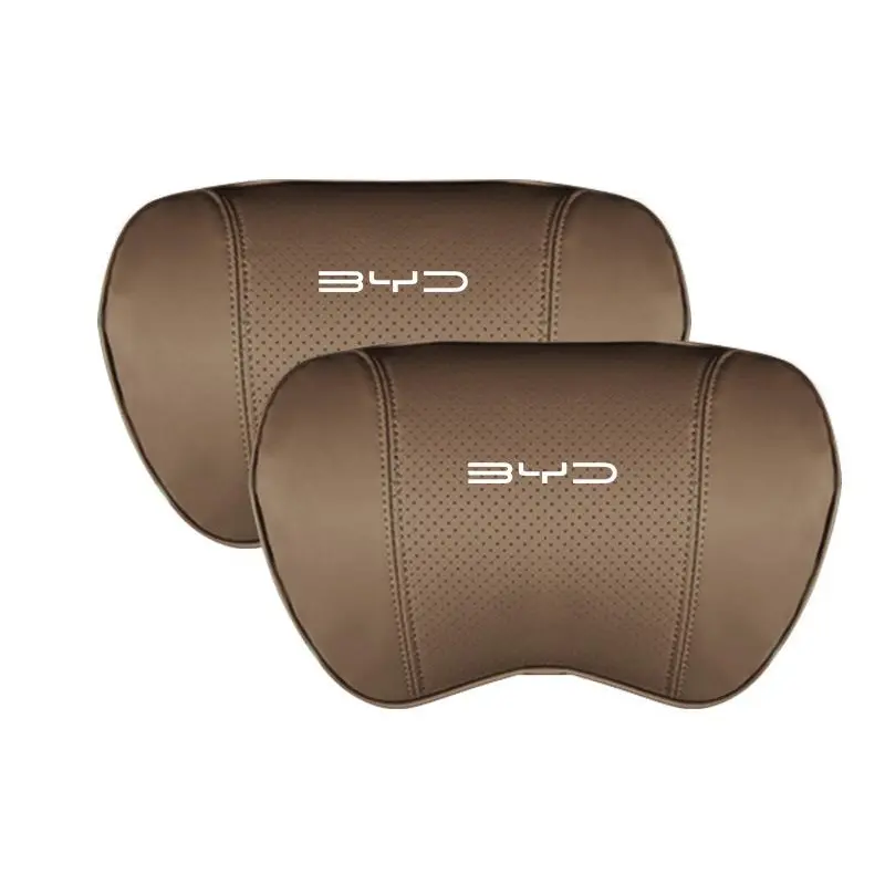 Suitable For Byd Car Nappa Memory Foam Seat Headrest Lumbar Pillow Coffee Color