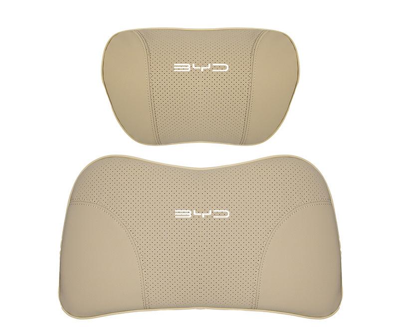 Suitable For Byd Car Nappa Memory Foam Seat Headrest Lumbar Pillow Off-White