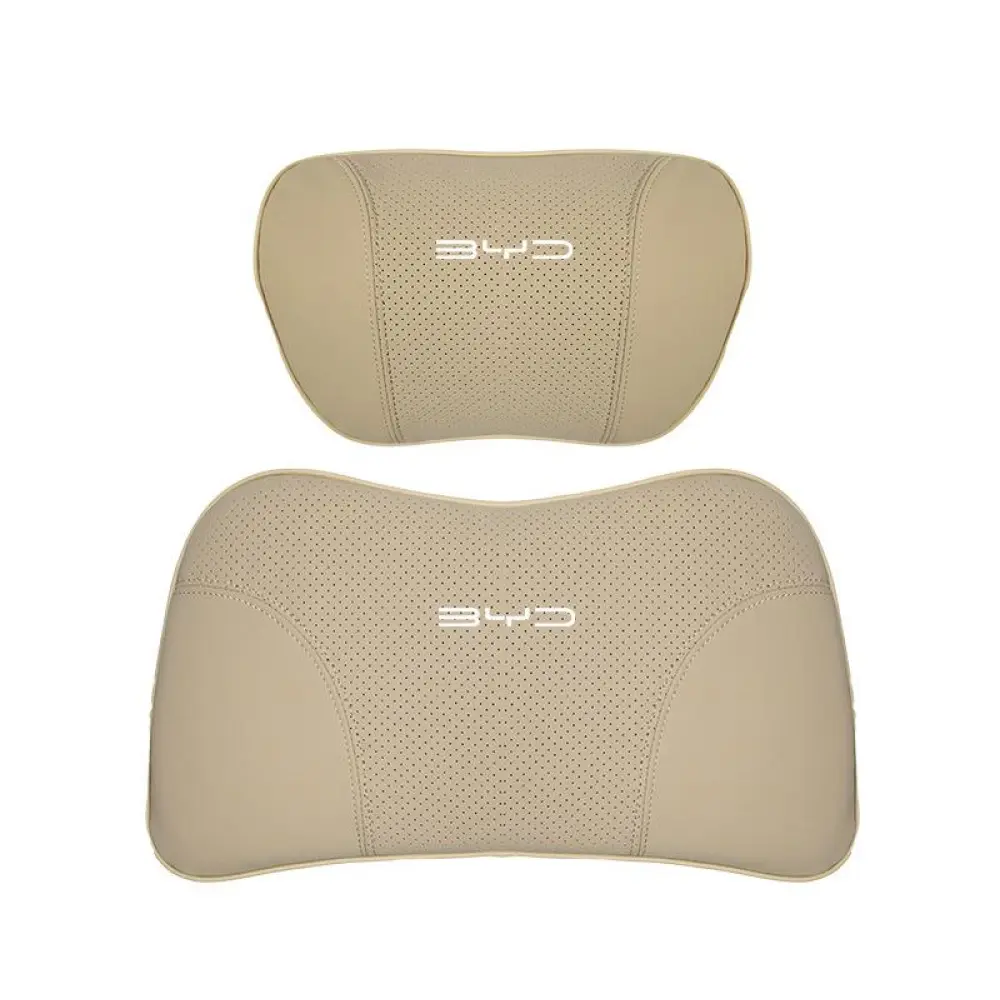 Suitable For Byd Car Nappa Memory Foam Seat Headrest Lumbar Pillow Off-White