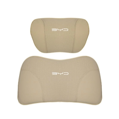 Suitable For Byd Car Nappa Memory Foam Seat Headrest Lumbar Pillow Off-White 01