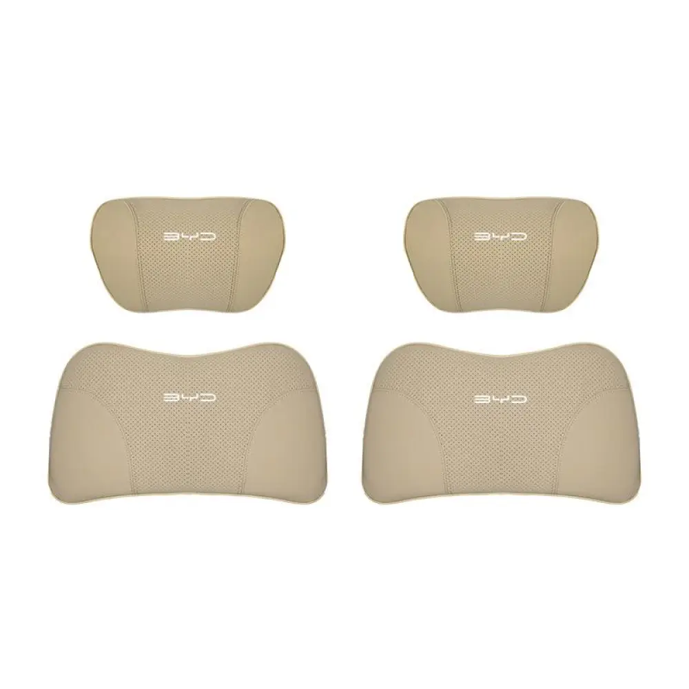 Suitable For Byd Car Nappa Memory Foam Seat Headrest Lumbar Pillow Off-White
