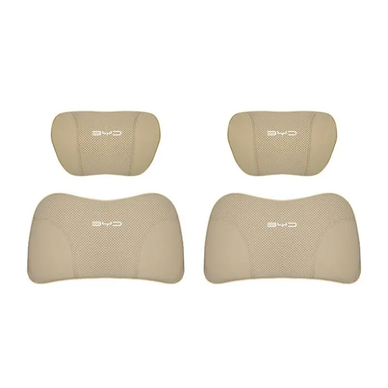 Suitable For Byd Car Nappa Memory Foam Seat Headrest Lumbar Pillow Off-White