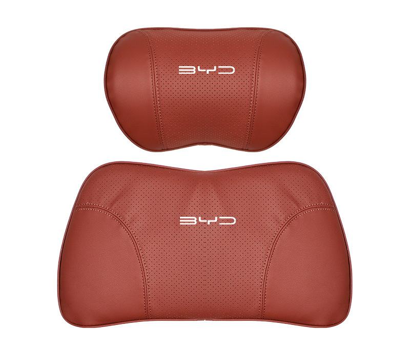 Suitable For Byd Car Nappa Memory Foam Seat Headrest Lumbar Pillow Red