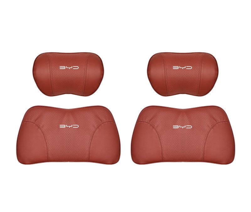 Suitable For Byd Car Nappa Memory Foam Seat Headrest Lumbar Pillow Red