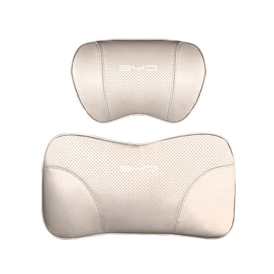 Suitable For Byd Car Nappa Memory Foam Seat Headrest Lumbar Pillow White 01