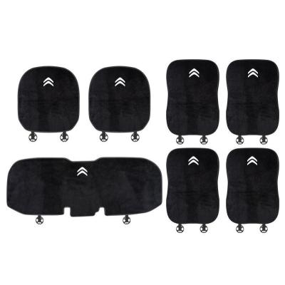 Suitable For Citroen Car Flannel Back Cushion Seat Cushion Black 01