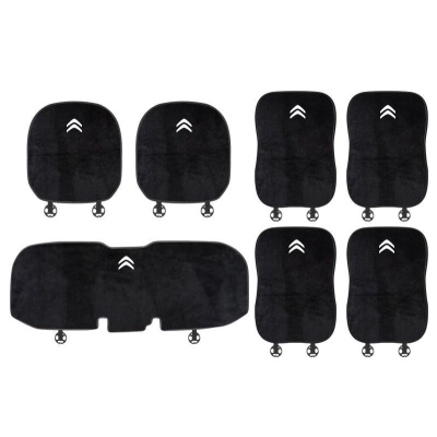 Suitable For Citroen Car Flannel Back Cushion Seat Cushion Black 01
