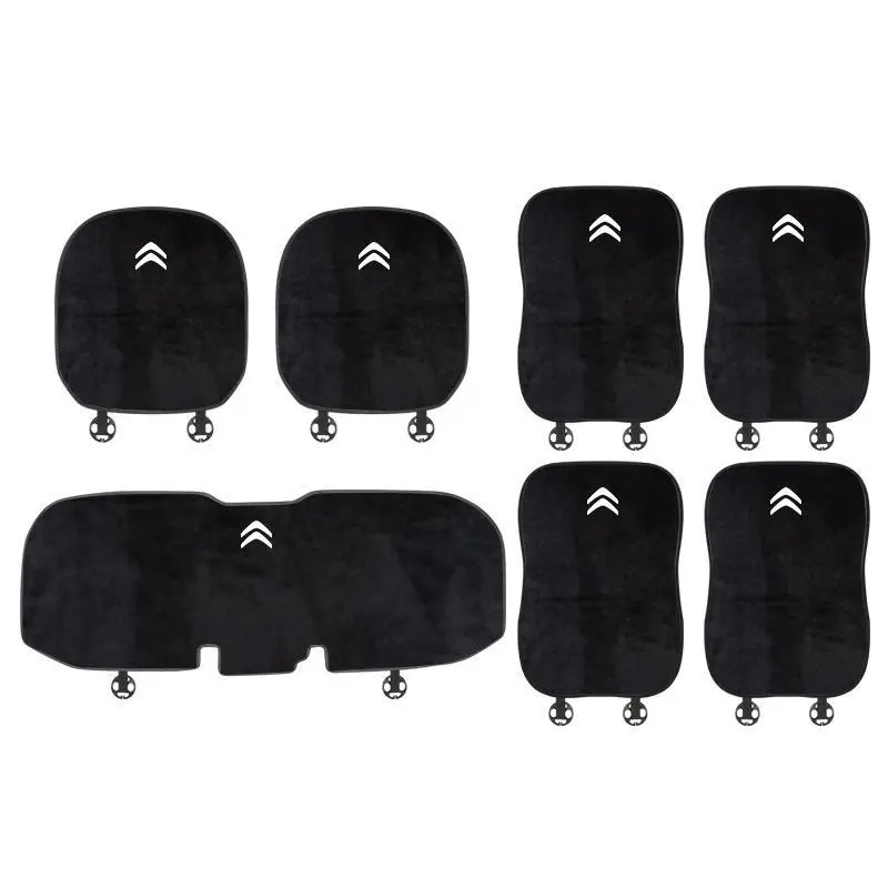 Suitable For Citroen Car Flannel Back Cushion Seat Cushion Black