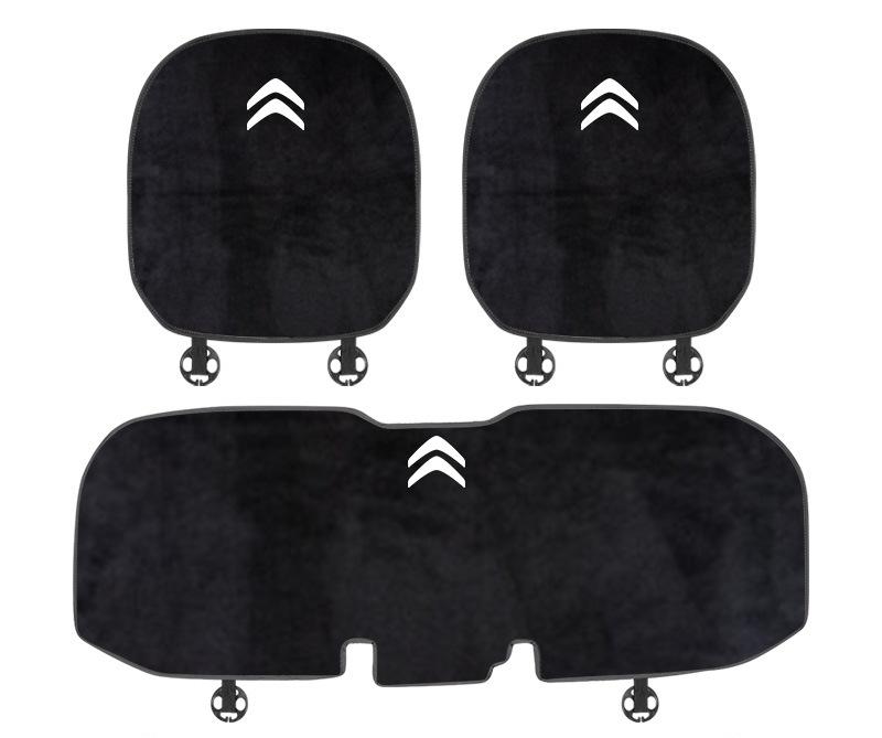 Suitable For Citroen Car Flannel Back Cushion Seat Cushion Black