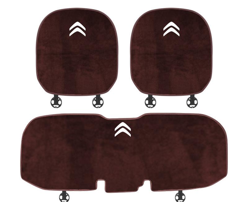 Suitable For Citroen Car Flannel Back Cushion Seat Cushion Brown