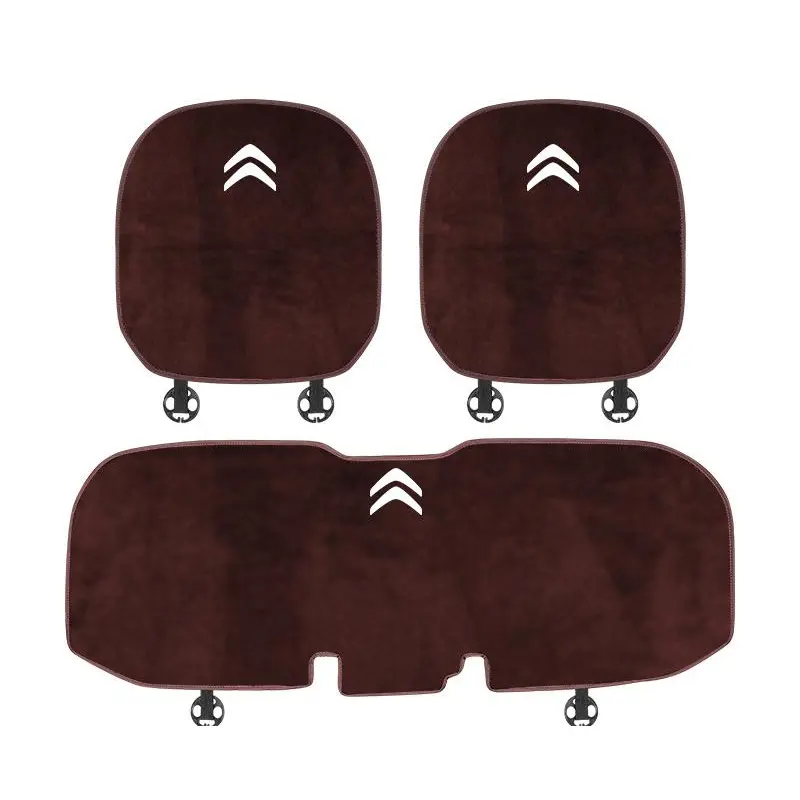 Suitable For Citroen Car Flannel Back Cushion Seat Cushion Brown
