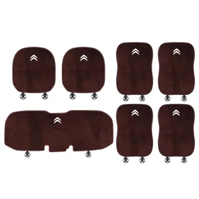 Suitable For Citroen Car Flannel Back Cushion Seat Cushion Brown 01