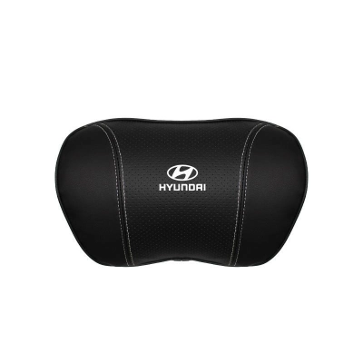 Suitable For Hyundai Car Nappa Memory Foam Seat Headrest Lumbar Pillow Black 02