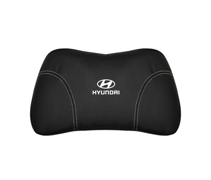 Suitable For Hyundai Car Nappa Memory Foam Seat Headrest Lumbar Pillow Black