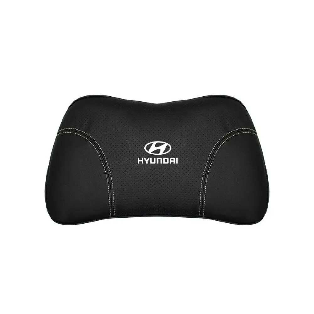 Suitable For Hyundai Car Nappa Memory Foam Seat Headrest Lumbar Pillow Black