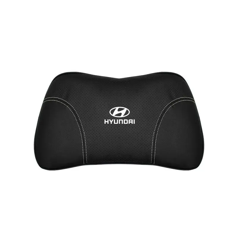 Suitable For Hyundai Car Nappa Memory Foam Seat Headrest Lumbar Pillow Black