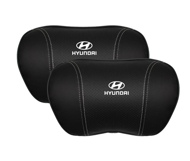 Suitable For Hyundai Car Nappa Memory Foam Seat Headrest Lumbar Pillow Black