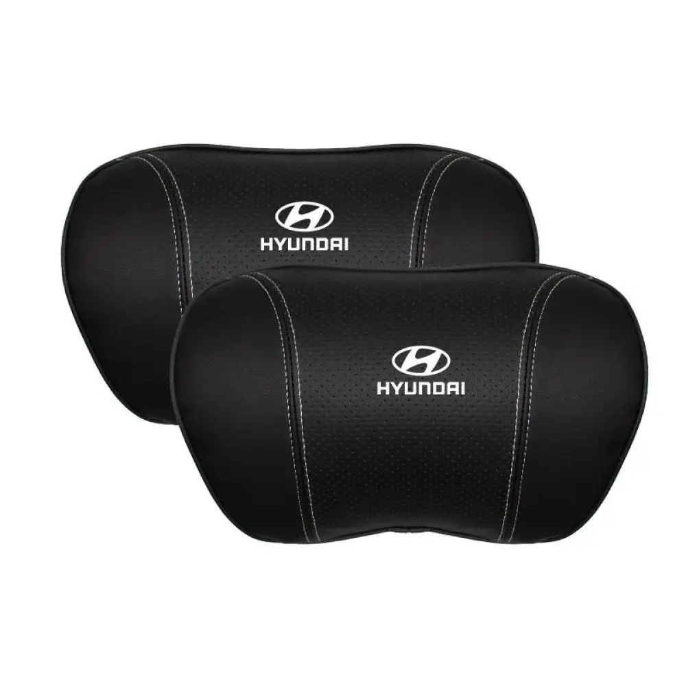 Suitable For Hyundai Car Nappa Memory Foam Seat Headrest Lumbar Pillow Black