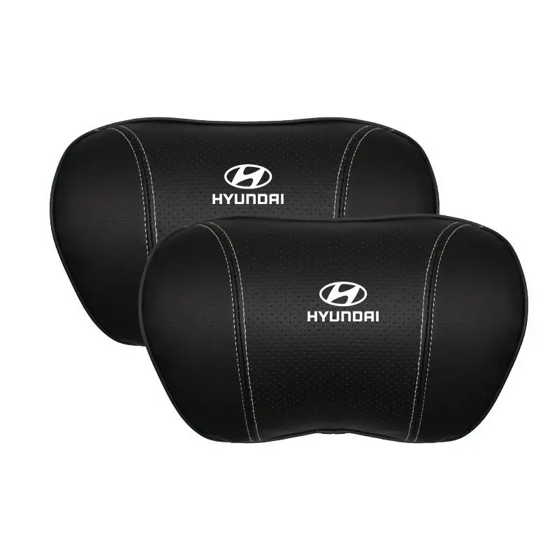 Suitable For Hyundai Car Nappa Memory Foam Seat Headrest Lumbar Pillow Black