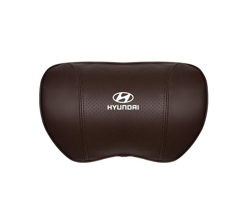 Suitable For Hyundai Car Nappa Memory Foam Seat Headrest Lumbar Pillow Brown