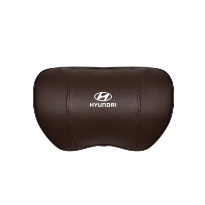 Suitable For Hyundai Car Nappa Memory Foam Seat Headrest Lumbar Pillow Brown 02