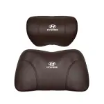 Suitable For Hyundai Car Nappa Memory Foam Seat Headrest Lumbar Pillow Brown