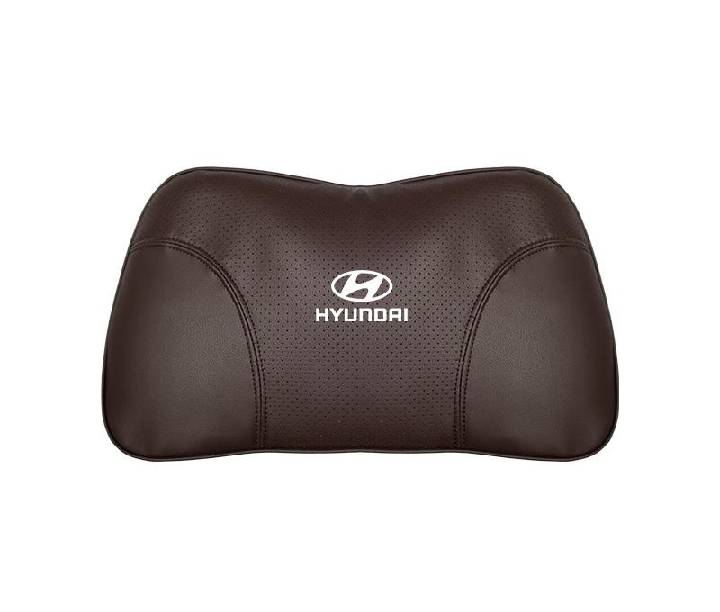 Suitable For Hyundai Car Nappa Memory Foam Seat Headrest Lumbar Pillow Brown
