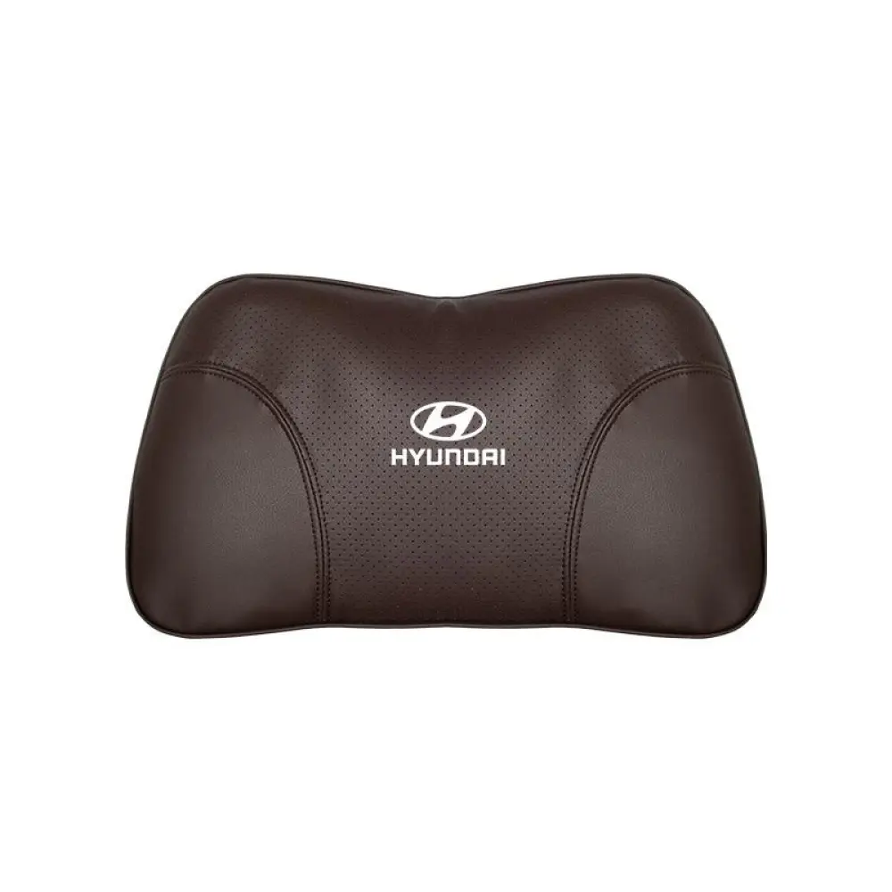 Suitable For Hyundai Car Nappa Memory Foam Seat Headrest Lumbar Pillow Brown