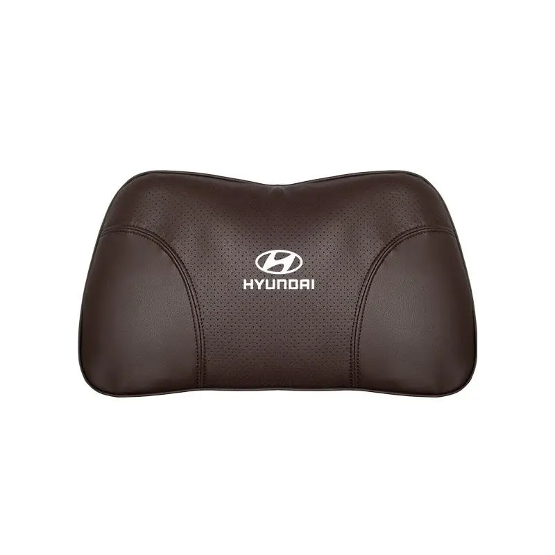 Suitable For Hyundai Car Nappa Memory Foam Seat Headrest Lumbar Pillow Brown