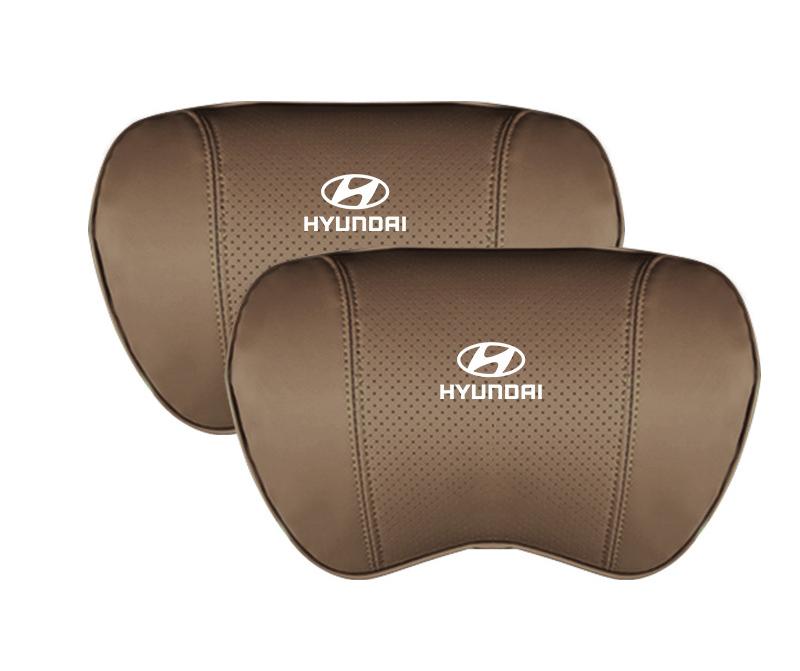 Suitable For Hyundai Car Nappa Memory Foam Seat Headrest Lumbar Pillow Coffee Color