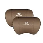 Suitable For Hyundai Car Nappa Memory Foam Seat Headrest Lumbar Pillow Coffee Color