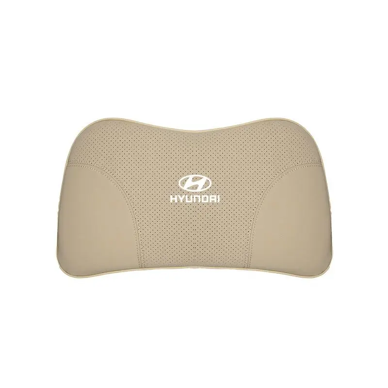 Suitable For Hyundai Car Nappa Memory Foam Seat Headrest Lumbar Pillow Off-White