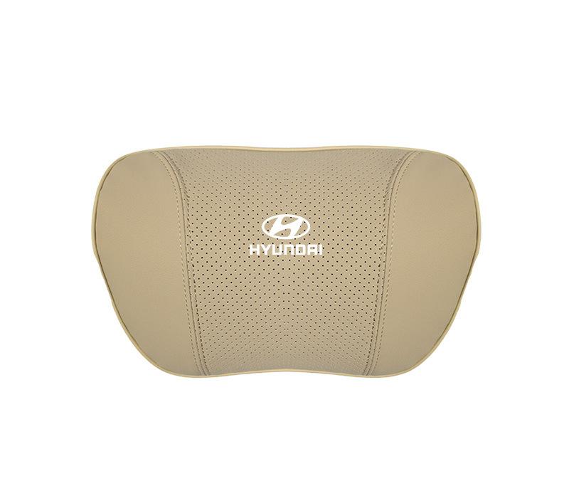 Suitable For Hyundai Car Nappa Memory Foam Seat Headrest Lumbar Pillow Off-White