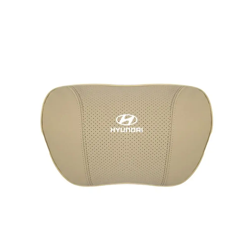 Suitable For Hyundai Car Nappa Memory Foam Seat Headrest Lumbar Pillow Off-White
