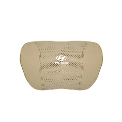 Suitable For Hyundai Car Nappa Memory Foam Seat Headrest Lumbar Pillow Off-White 02