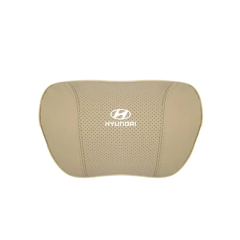 Suitable For Hyundai Car Nappa Memory Foam Seat Headrest Lumbar Pillow Off-White