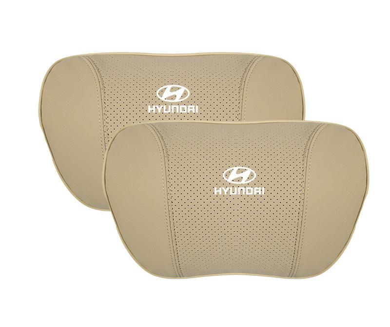 Suitable For Hyundai Car Nappa Memory Foam Seat Headrest Lumbar Pillow Off-White