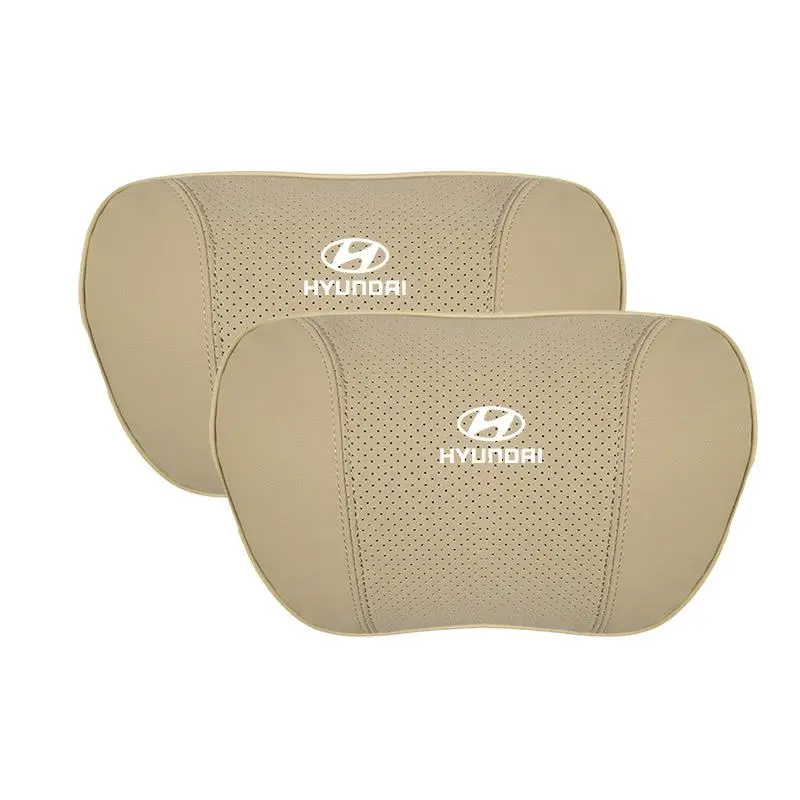 Suitable For Hyundai Car Nappa Memory Foam Seat Headrest Lumbar Pillow Off-White
