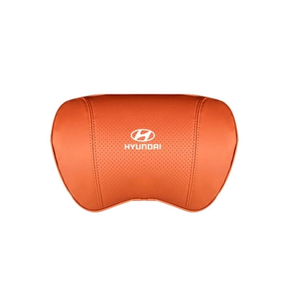 Suitable For Hyundai Car Nappa Memory Foam Seat Headrest Lumbar Pillow Orange 02