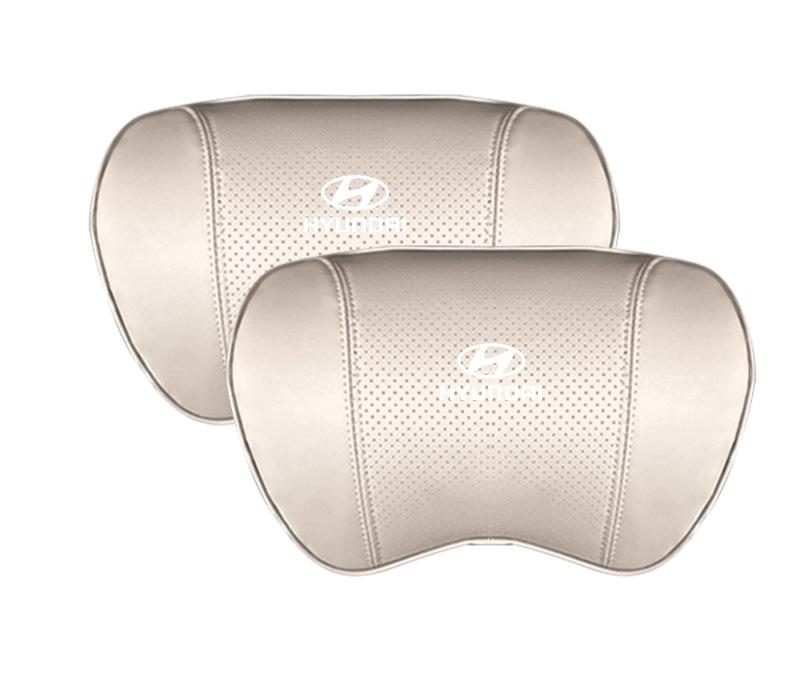 Suitable For Hyundai Car Nappa Memory Foam Seat Headrest Lumbar Pillow White