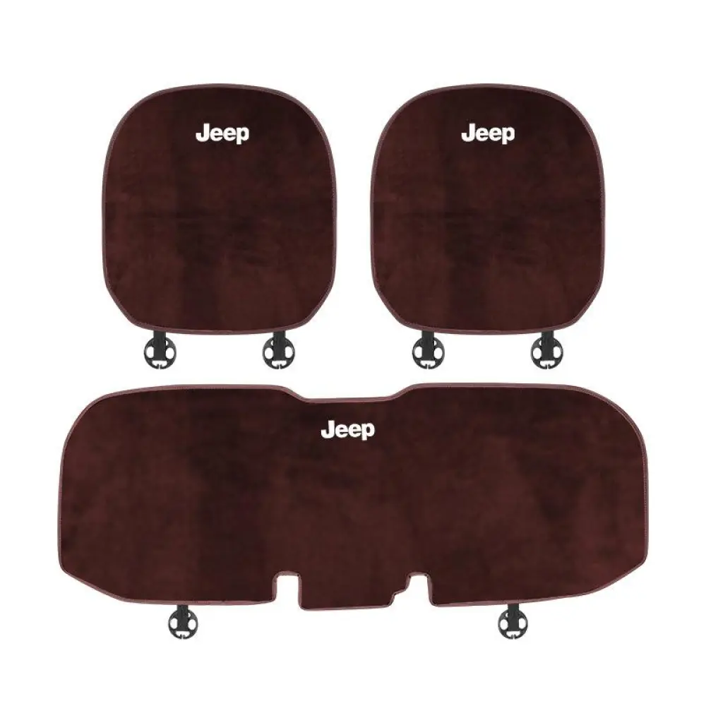 Suitable For Jeep Car Flannel Back Cushion Seat Cushion Brown