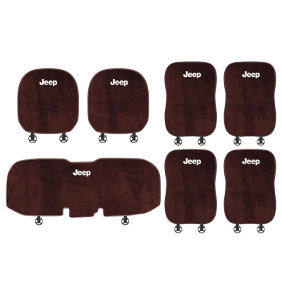 Suitable For Jeep Car Flannel Back Cushion Seat Cushion Brown 01
