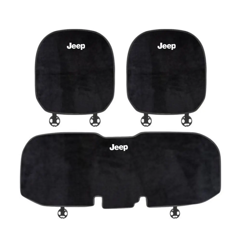 Suitable For Jeep Car Flannel Back Pad Seat Cushion Black
