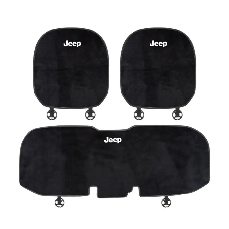 Suitable For Jeep Car Flannel Back Pad Seat Cushion Black